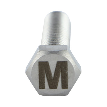 1 x Tornillo metales cabeza hexagonal 8X35 Inoxidable A4 con grabado de letras "METRO"