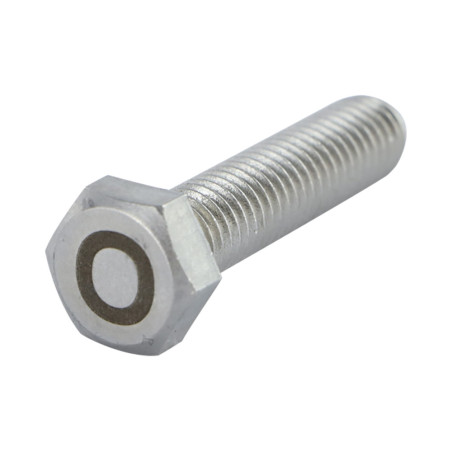 1 x Tornillo metales cabeza hexagonal 8X35 Inoxidable A4 con grabado de letras "O"