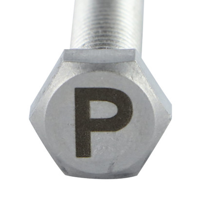 1 x Tornillo metales cabeza hexagonal 8X35 Inoxidable A4 con grabado de letras "PAG"