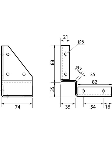 1 x Herraje para mesa PIE rectangular Acero...