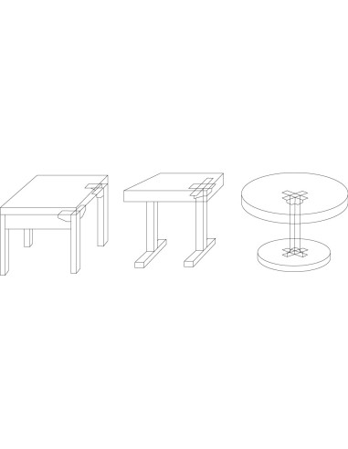 1 x Herraje para mesa PIE rectangular Acero...