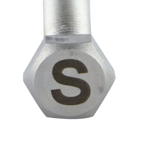 1 x Tornillo metales cabeza hexagonal 8X35 Inoxidable A4 con grabado de letras "S"