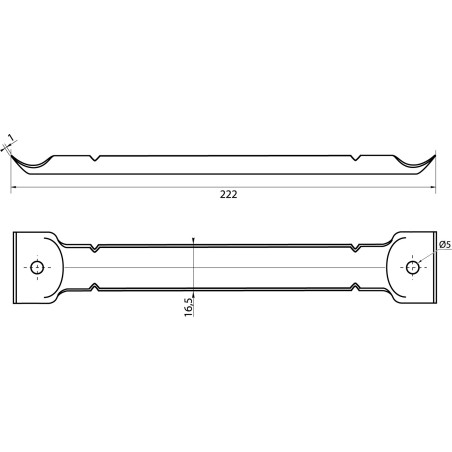 1 x REFUERZO de MESA longitud 222 Acero cincado blanco