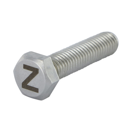 1 x Tornillo metales cabeza hexagonal 8X35 Inoxidable A4 con grabado de letras "Z"