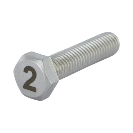 1 x Tornillo metales cabeza hexagonal 8X35 Inoxidable A4 Grabado CIFRA 2
