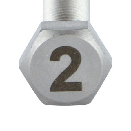1 x Tornillo metales cabeza hexagonal 8X35 Inoxidable A4 Grabado CIFRA 2