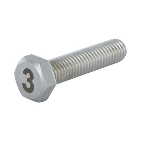 1 x Tornillo metales cabeza hexagonal 8X35 Inoxidable A4 Grabado CIFRA 3
