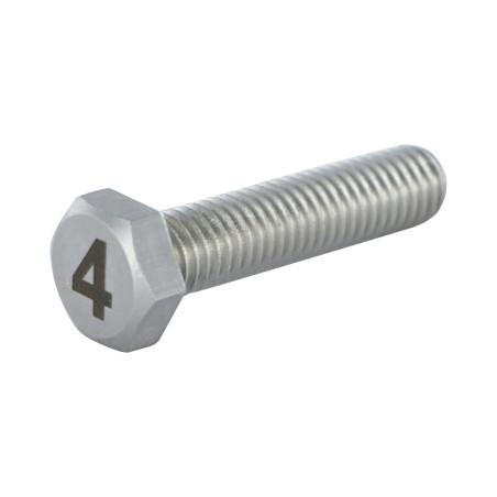 1 x Tornillo metales cabeza hexagonal 8X35 Inoxidable A4 Grabado CIFRA 4