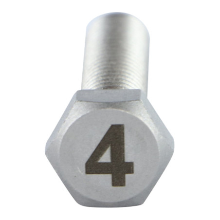 1 x Tornillo metales cabeza hexagonal 8X35 Inoxidable A4 Grabado CIFRA 4