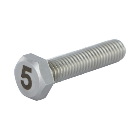 1 x Tornillo metales cabeza hexagonal 8X35 Inoxidable A4 Grabado CIFRA 5