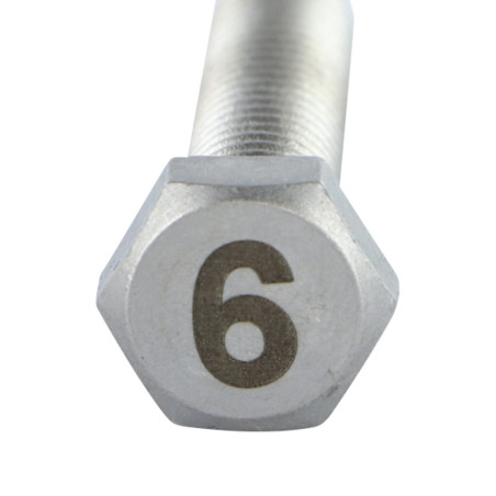 1 x Tornillo metales cabeza hexagonal 8X35 Inoxidable A4 Grabado CIFRA 6