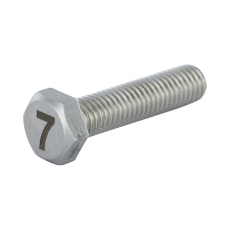 1 x Tornillo metales cabeza hexagonal 8X35 Inoxidable A4 Grabado CIFRA 7