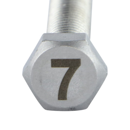 1 x Tornillo metales cabeza hexagonal 8X35 Inoxidable A4 Grabado CIFRA 7