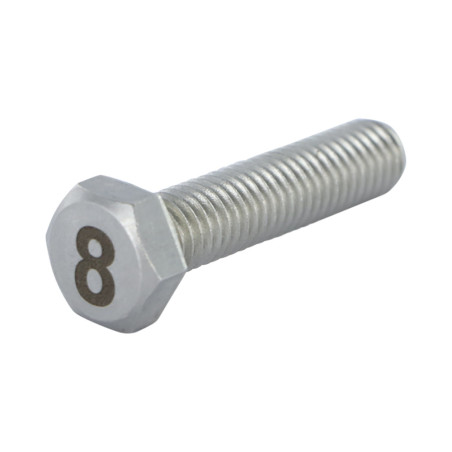 1 x Tornillo metales cabeza hexagonal 8X35 Inoxidable A4 Grabado CIFRA 8