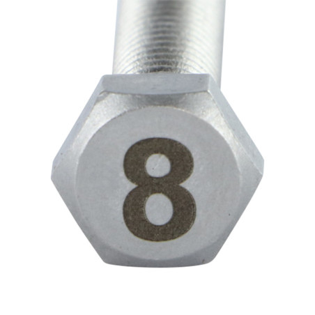 1 x Tornillo metales cabeza hexagonal 8X35 Inoxidable A4 Grabado CIFRA 8