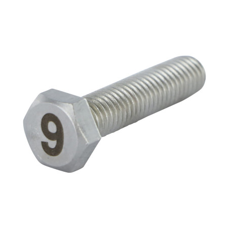 1 x Tornillo metales cabeza hexagonal 8X35 Inoxidable A4 Grabado CIFRA 9