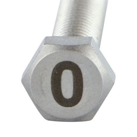 1 x Tornillo metales cabeza hexagonal 8X35 Inoxidable A4 Grabado CIFRA 0