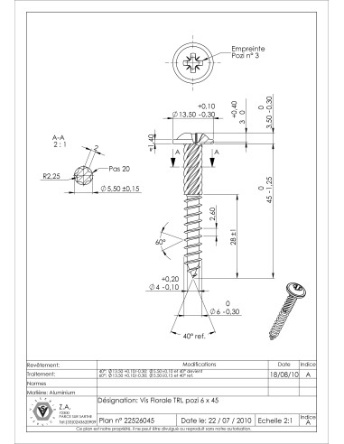1 x Tornillos floral cabeza redonda ancha Pozi...