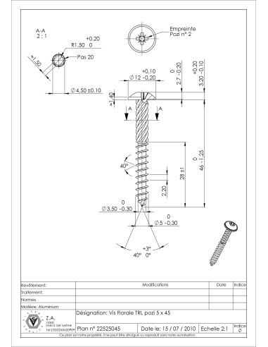 1 x Tornillos floral cabeza redonda ancha Pozi...