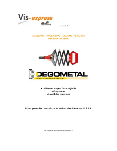 1 x DEGOMETAL GO Nietzange 810