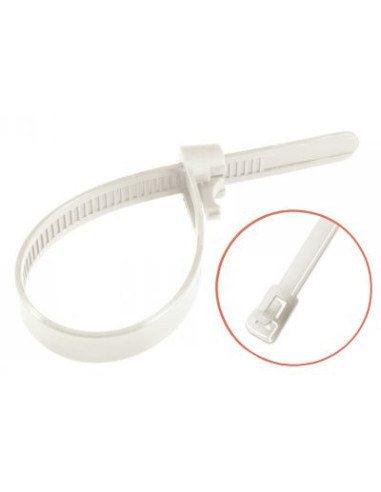 1 x Abrazaderas reabribles 7.6X200 nylon blanco...