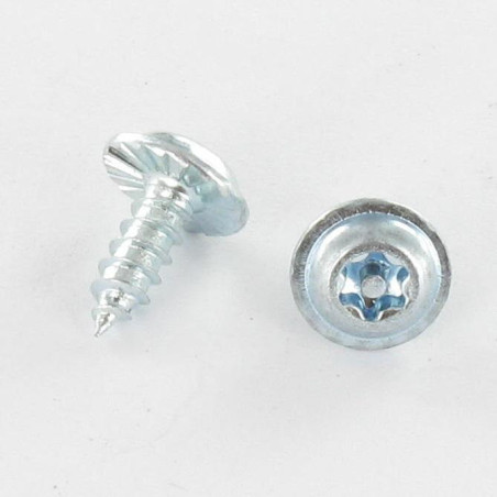 1 x Tornillo chapa poelier cabeza redonda ancha dentado T20+TETON 3.5X9.5 Acero cincado blanco