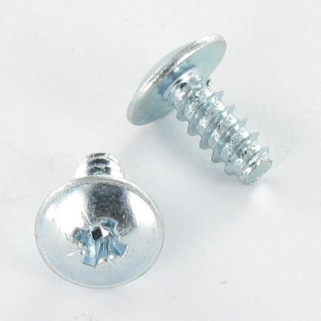 1 x Tornillo chapa poelier cabeza redonda ancha Pozi 4.2X9.5 Acero cincado blanco sin punta