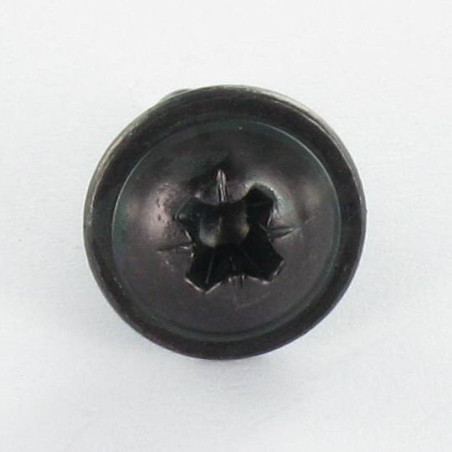 1 x Tornillo chapa poelier cabeza redonda ancha Pozi 4.8X9.5 Acero cincado negro sin punta
