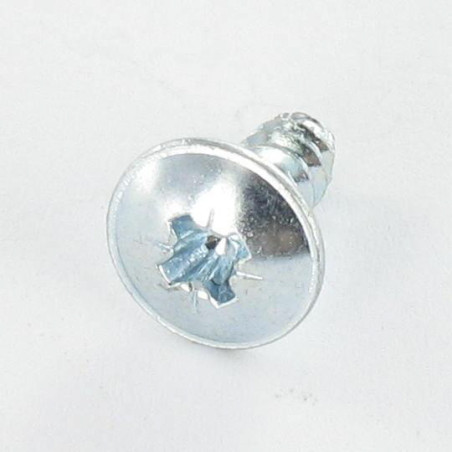 1 x Tornillo chapa poelier cabeza redonda ancha Pozi 4.8X9.5 Acero cincado blanco sin punta