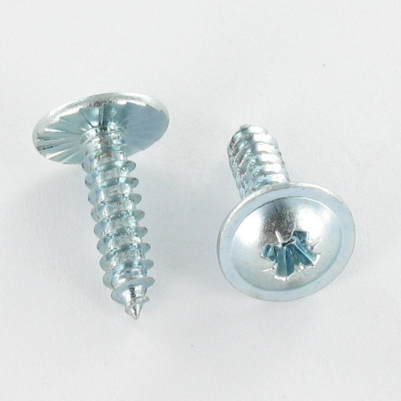 1 x Tornillo chapa cabeza abovedada ancha Pozi 2,9 x 6,5 dentado Acero cincado blanco