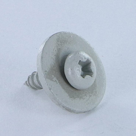 1 x Tornillo chapa cabeza abovedada ancha Pozi 3.5X13 con Arandela Acero cincado blanco RAL7035 gris claro