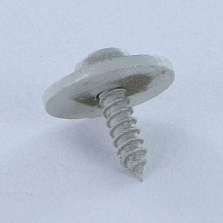 1 x Tornillo chapa cabeza abovedada ancha Pozi 3.5X13 con Arandela Acero cincado blanco RAL7035 gris claro