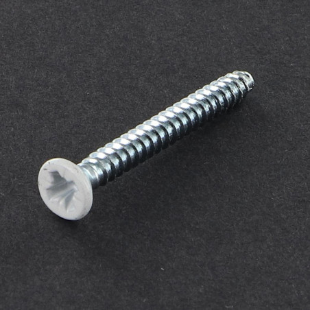 1 x Tornillo chapa cabeza fresada/testa svasat Pozi 3.5X32 Acero cincado blanco ZG lacado blanco RAL9016 blanco tráfico