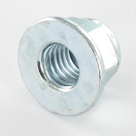 1 x Tuerca autoblocante resalto liso M10 Acero cincado blanco
