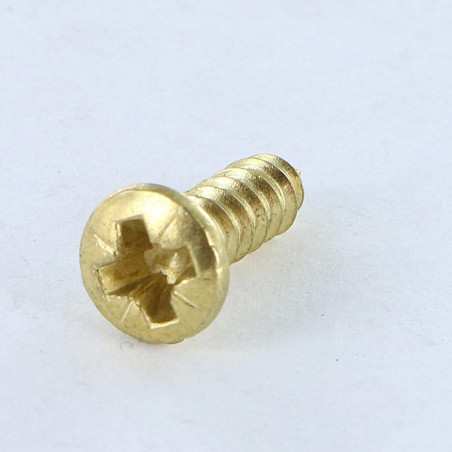 1 x Tornillo chapa cabeza fresada abombada Pozi 3.5X9.5 Acero latonado