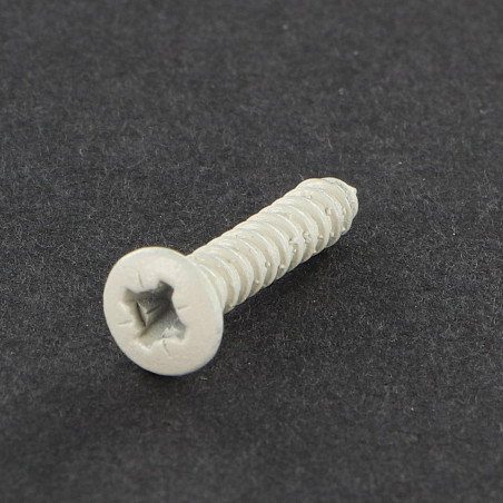 1 x Tornillo chapa cabeza fresada abombada Pozi 2.9X16 Acero cincado blanco lacado blanco R9003