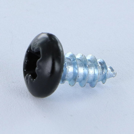 1 x Tornillo chapa cabeza abovedada ancha Pozi 4.2X16 Acero cincado blanco RAL9005 negro intenso