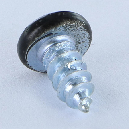 1 x Tornillo chapa cabeza abovedada ancha Pozi 4.2X16 Acero cincado blanco RAL9005 negro intenso