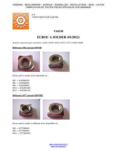 1 x Tuerca hexagonal para soldar M12 paso de...