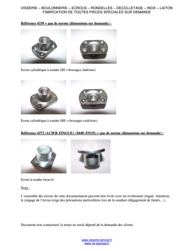 1 x Tuerca hexagonal para soldar M8 Acero bruto