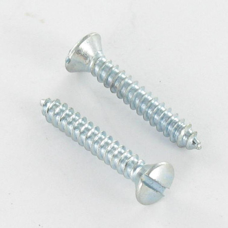 1 x Tornillo chapa cabeza fresada abombada ranura 4.8X19 Acero cincado blanco