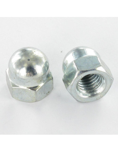 1 x Tuerca ciega M6 Acero cincado blanco