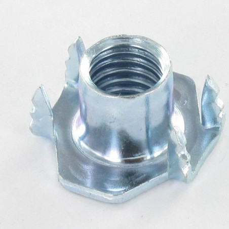 1 x Tuerca con GARRAS dentado M10 alto 12 Acero cincado blanco