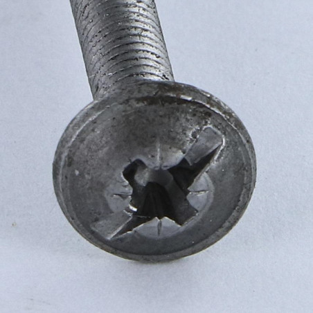 1 x Tornillo poelier cabeza redonda ancha Pozi ranura M4X65 roscado en 25 separable Acero bruto