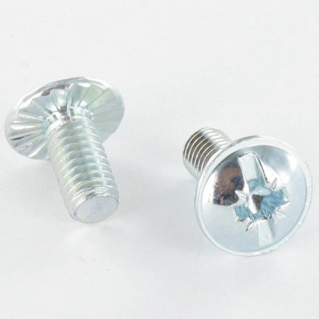 1 x Tornillo poelier cabeza redonda ancha Pozi ranura M6X15 dentado Acero cincado blanco