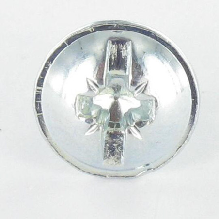 1 x Tornillo poelier cabeza redonda ancha Pozi ranura M6X15 dentado Acero cincado blanco