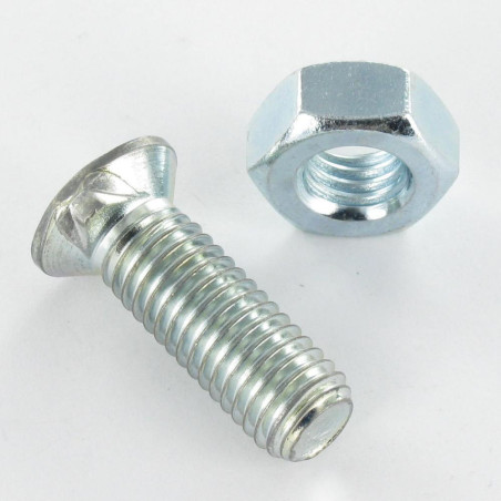 1 x Perno avellanado cabeza fresada/testa svasat M12X30 2 Cornezuelos Clase 8.8 Acero cincado blanco
