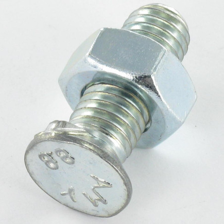 1 x Perno avellanado cabeza fresada/testa svasat M10X40 2 Cornezuelos Clase 8.8 Acero cincado blanco