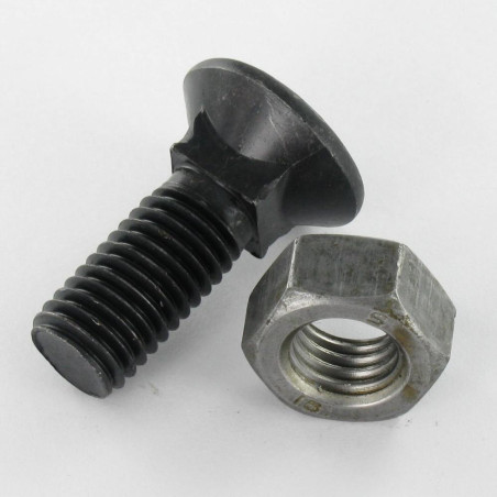 1 x Perno avellanado Cabeza fresada cuello cuadrado M14X35 Clase 8.8 Acero bruto