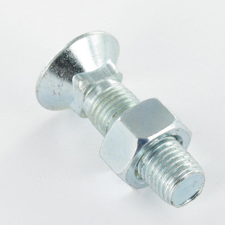 1 x Perno avellanado Cabeza fresada cuello cuadrado M10X60 Clase 8.8 Acero cincado blanco